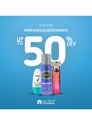 خصم لغاية 50% على العطور ومزيلات العرق