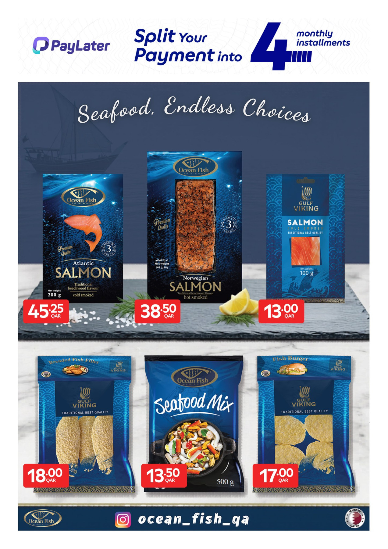 Fresh seafood offers at Carrefour
