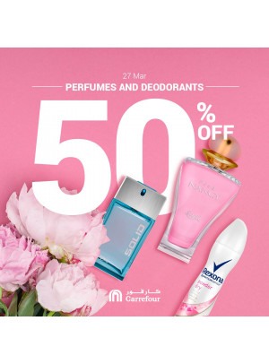 خصم لغاية 50% على العطور ومزيلات العرق