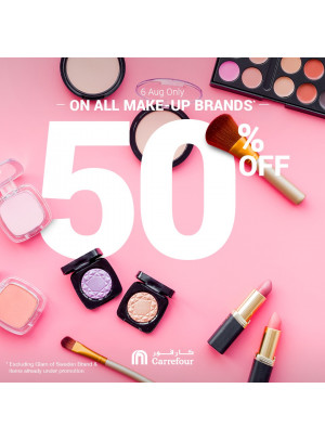 خصم 50% على جميع ماركات المكياج