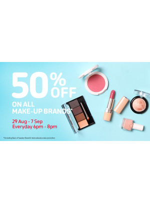 50% OFF on All Make-up Brands