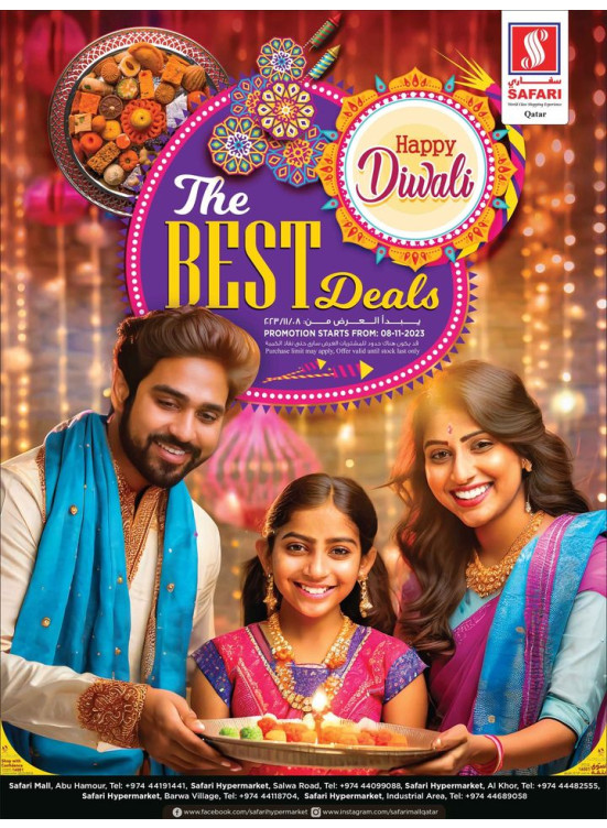 Happy Diwali Best Deals from Safari Hypermarket until 15th November