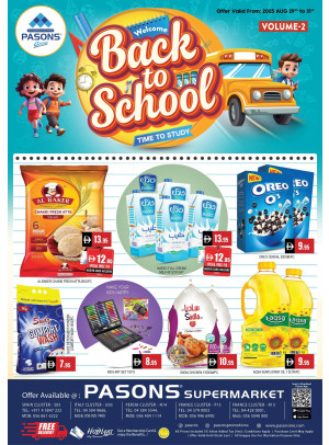 Back To School Deals - Pasons 18 Supermarket