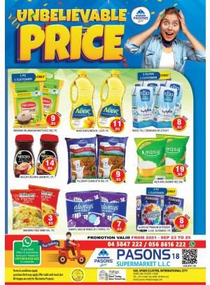 Unbelievable Prices - Pasons 18 Supermarket