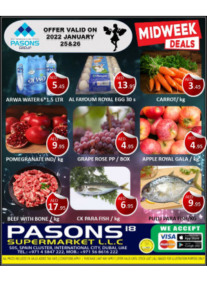 Midweek Deals - Pasons 18 Supermarket