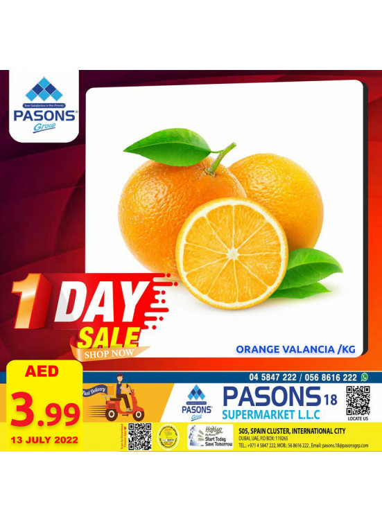 One Day Sale - Pasons 18 Supermarket