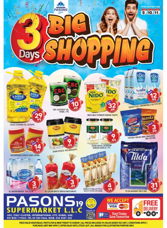 3 Days Big Shopping - Pasons 19 Supermarket