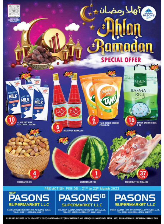Ramadan Deals from Pasons until 24th March Pasons UAE Offers & Promotions