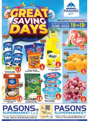 Weekend Deals - Pasons 19 & Pasons 21