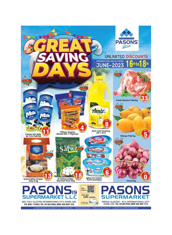 Weekend Deals - Pasons 19 & Pasons 21