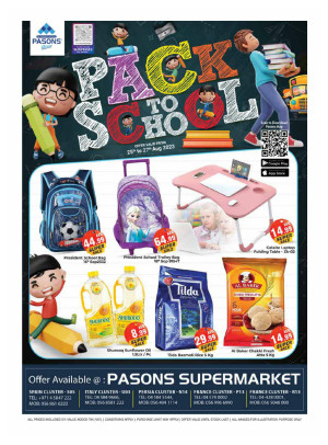 Back to School Deals - Pasons 18 Supermarket