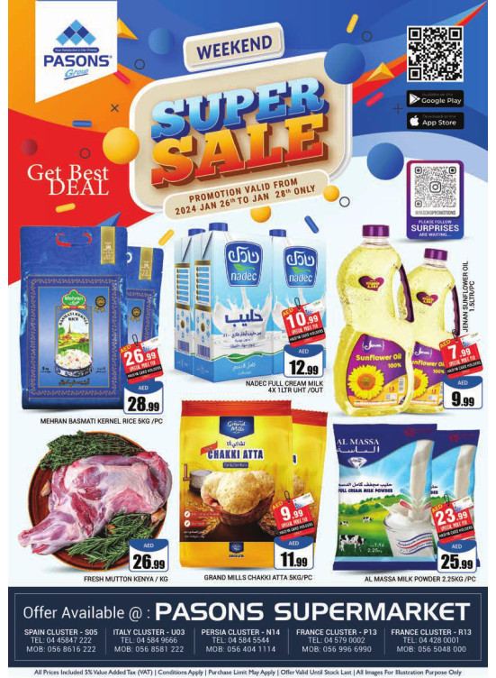 Weekend Deals - Pasons 18 Supermarket