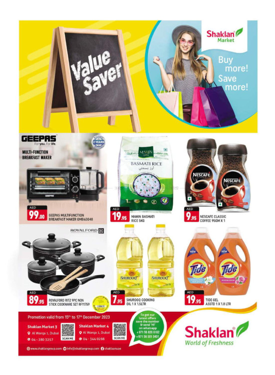Weekend Deals Al Warqa 1 from Shaklan until 17th December Shaklan UAE Offers & Promotions