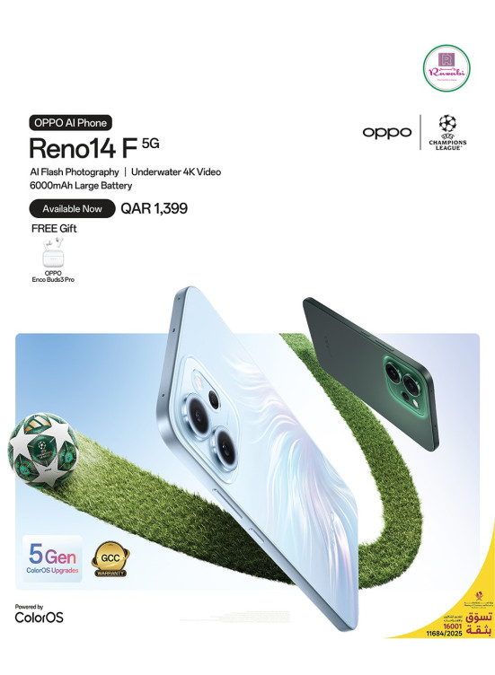 أطلب الان - OPPO Reno14 F 5G