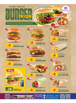 Burger & Wraps Offers - Rawabi Hypermarket, Izghawa
