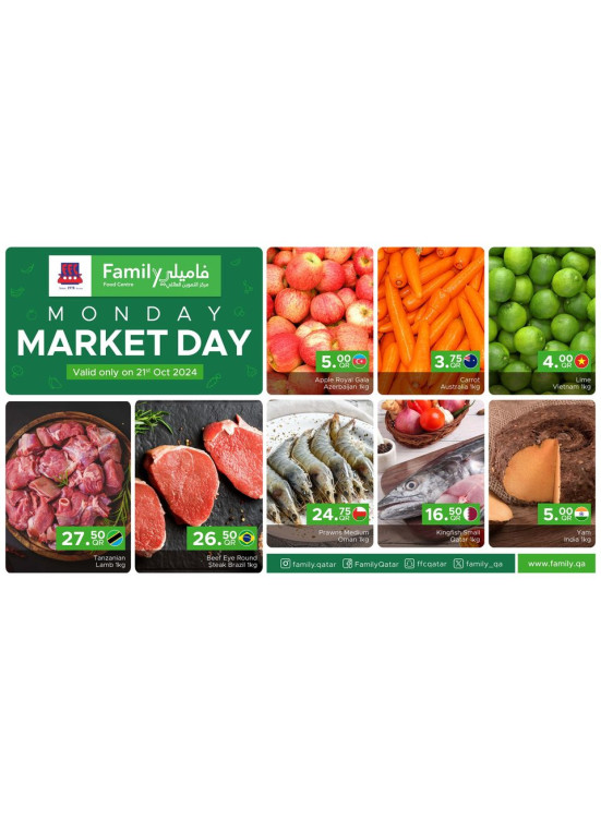 Monday Market Day from Family Food Centre until 21st October Family