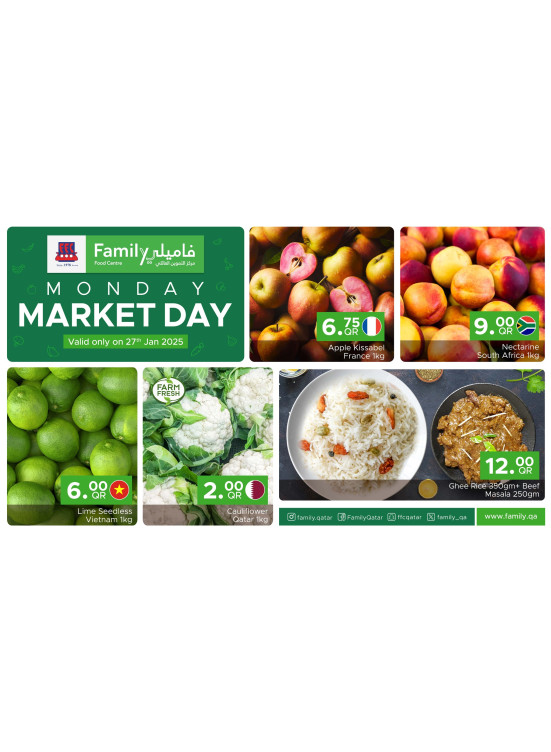 Monday Market Day from Family Food Centre until 27th January Family