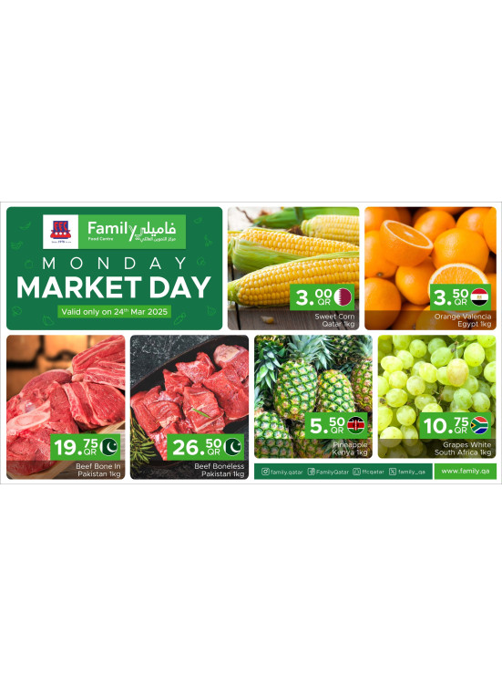 Monday Market Day from Family Food Centre until 24th March Family