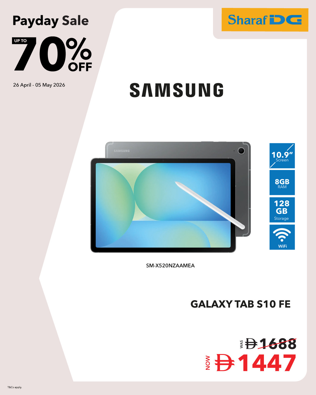 Latest offers from Sharaf DG in UAE - tablet deals