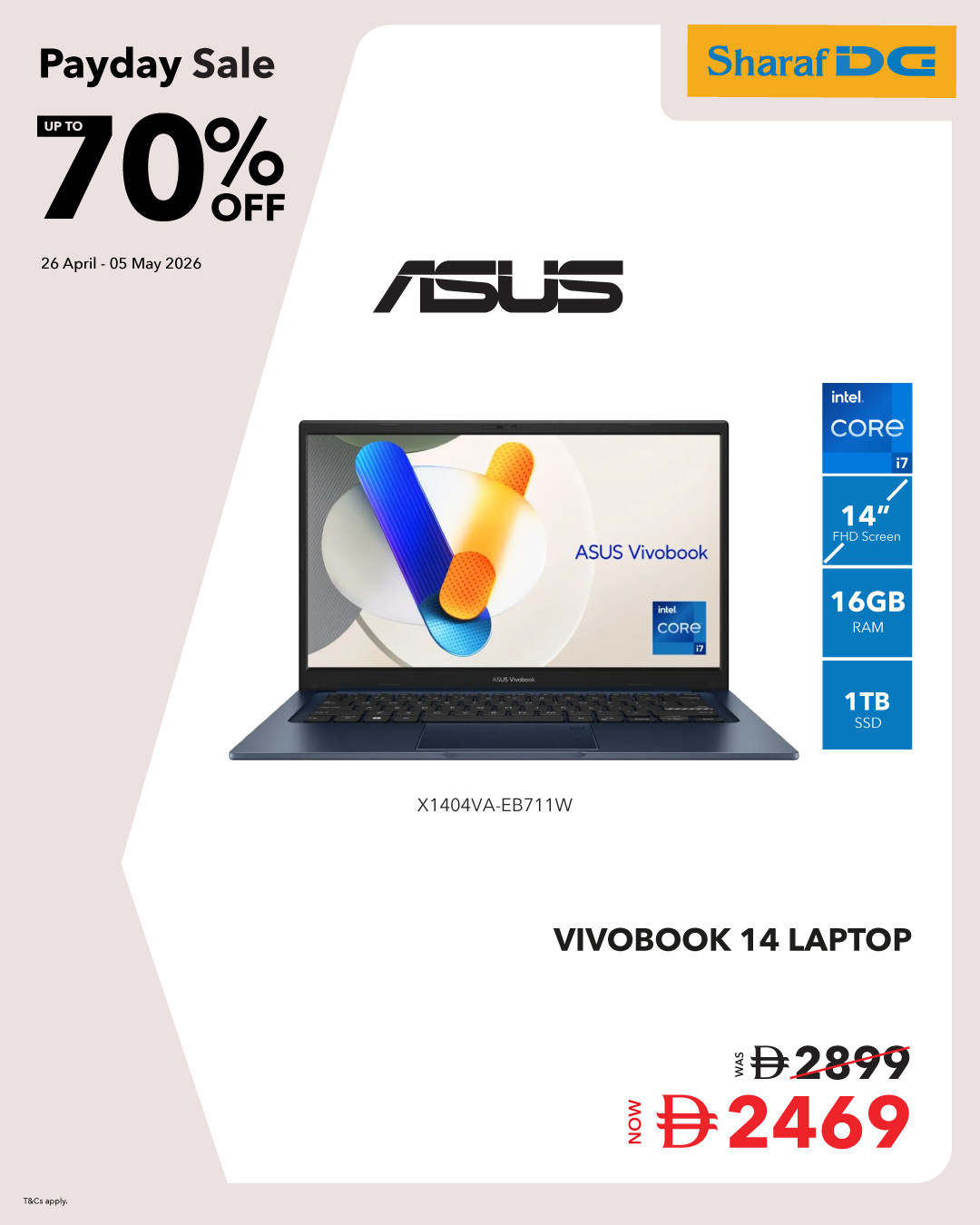 Latest offers from Sharaf DG in UAE - laptop offers