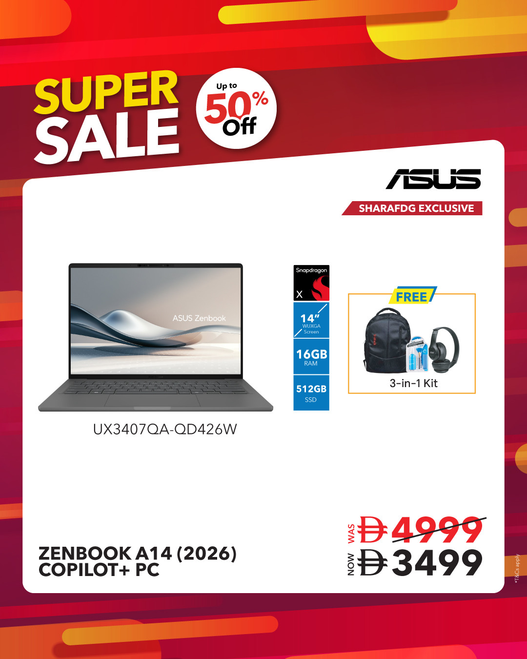 عرض جهاز ZENBOOK A14 لدى شرف دي جي