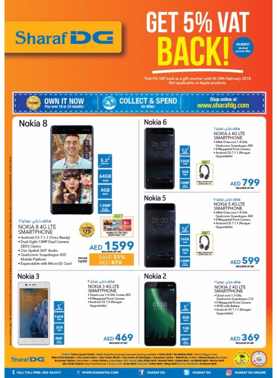 Mega Sale On Nokia Mobiles from Sharaf DG until 9th February Sharaf