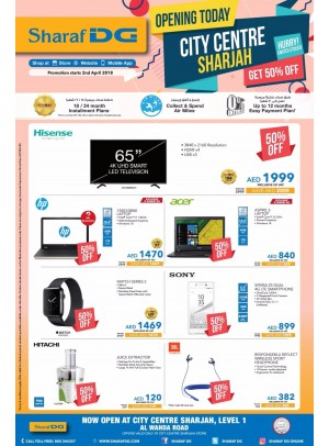Inaugural Offers of City Centre Sharjah Branch - Get 50% Off on Electronics