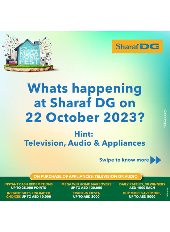 Today Deals from Sharaf DG until 22nd October Sharaf DG UAE Offers