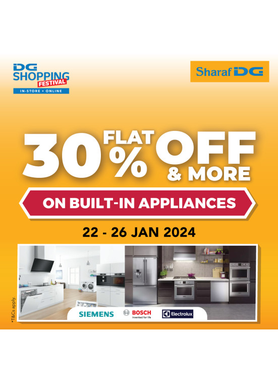 30 Off on BuiltIn Appliances from Sharaf DG until 26th January
