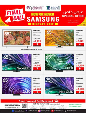 Final Call Offers - Samsung Screens