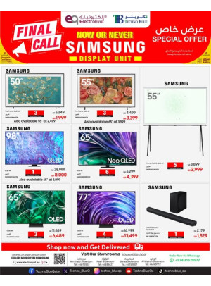 Final Call Offers - Samsung Screens