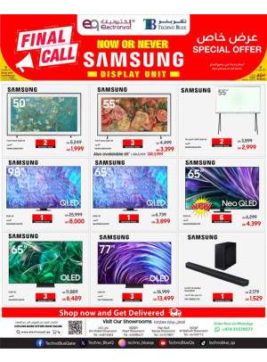 Final Call Offers - Samsung Screens