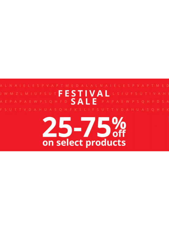Festival Sale - 25 To 75% Off
