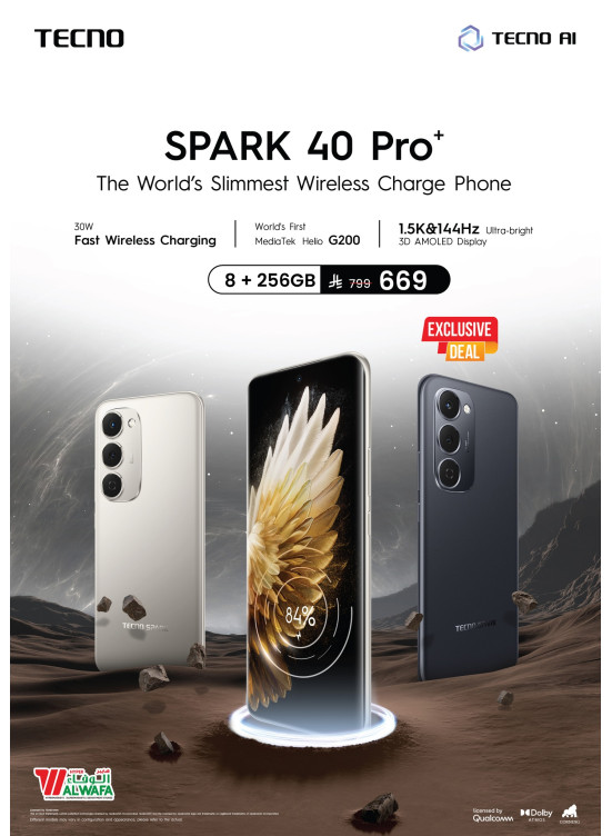 متوفرة الآن - TECNO SPARK 40 Pro+