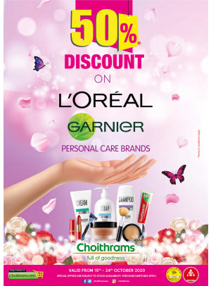 50% Off on Loreal & Garnier Products