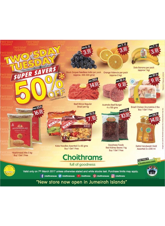 It's Two'sday Tuesday at Choithrams!