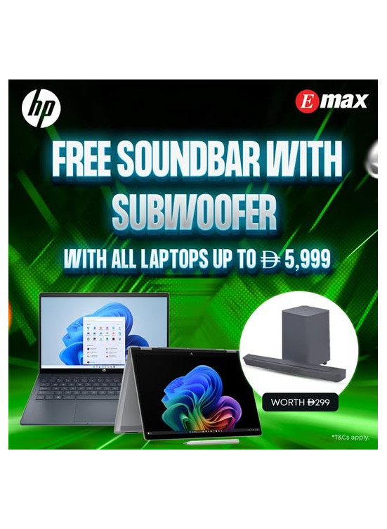 اشتر جهاز كمبيوتر محمول HP يصل إلى 5999 درهمًا واحصل على جهاز الصوت مجاناً