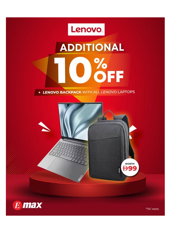 احصل على خصم إضافي 10% على أجهزة الكمبيوتر المحمولة لينوفو