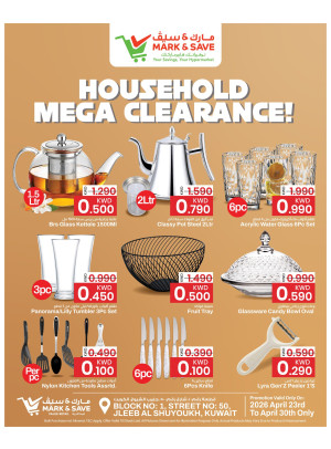 Household Mega Clearance Sale, Jleeb & Fahaheel