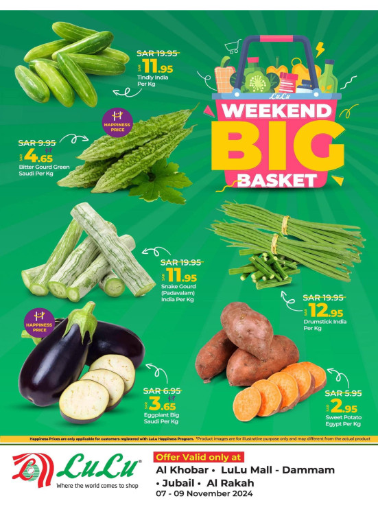 Weekend Big Basket - Al Khobar, Jubail, Lulu Mall Dammam & Al Rakha