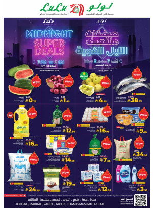 Mid Night Super Deals - Jeddah, Makkah, Tabuk, Yanbu, Khamis Mushait & Taif