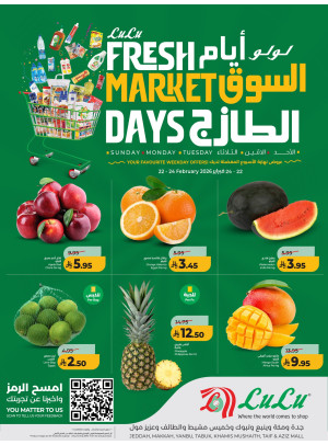 Fresh Market Days Deals - Jeddah, Makkah, Tabuk, Yanbu, Khamis Mushait , Taif & Aziz Mall