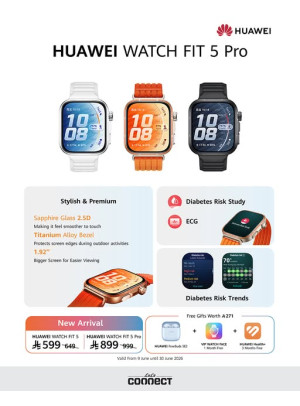 عرض خاص على ساعة Huawei Watch Fit 5 وFit 5 Pro