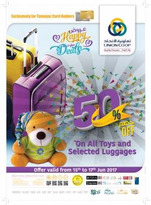 50% OFF on ALL TOYS and SELECTED LUGGAGES 