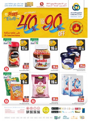 Happy Offers and Discounts of 40% to 90%