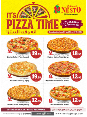 Pizza Time Deals - Al Khobar