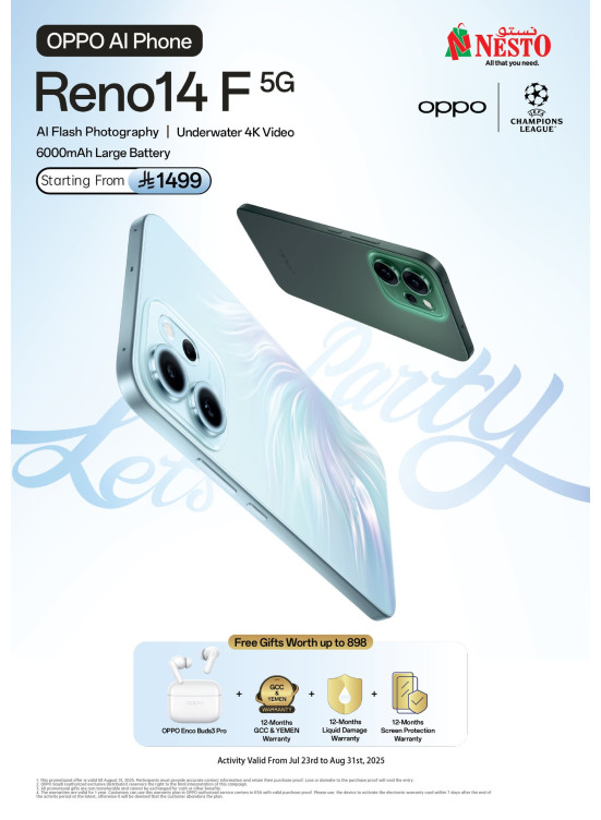Available Now - OPPO Reno14 F 5G