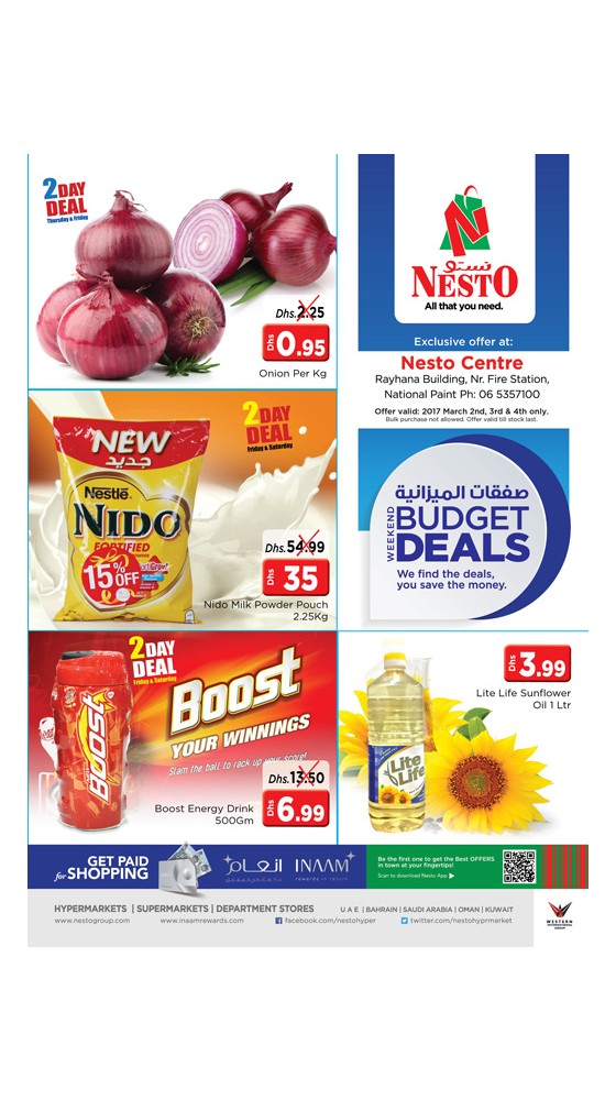 Weekend Grabs at National Paint Sharjah from Nesto until 4th March