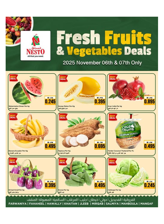 Fresh Fruits & Vegetables Deals