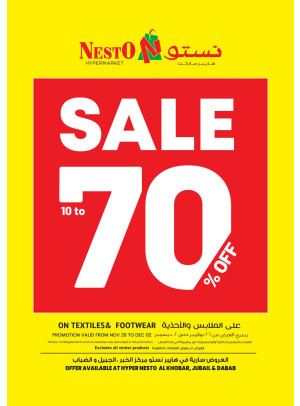 Up to 70% Sale - Al Khobar, Jubail & Dabab
